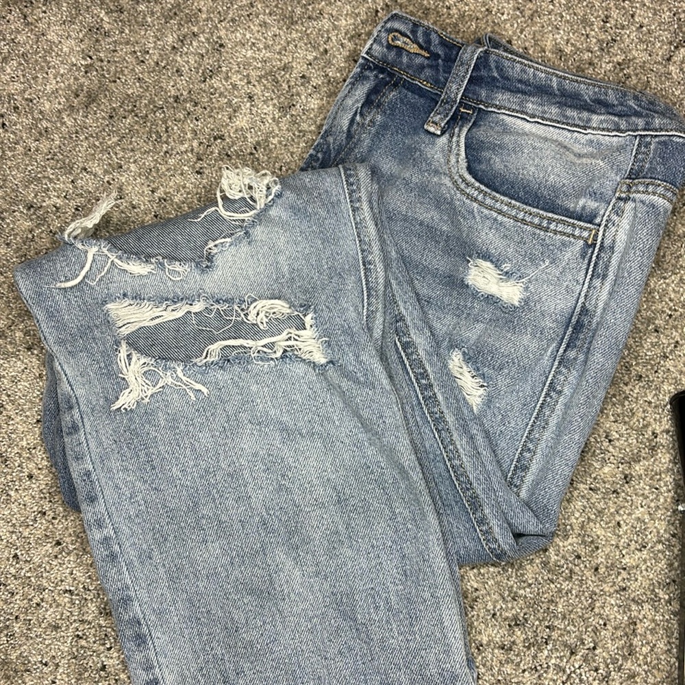 Flying monkey jeans. Apart - Super High Rise Distressed Crop Straight Jeans